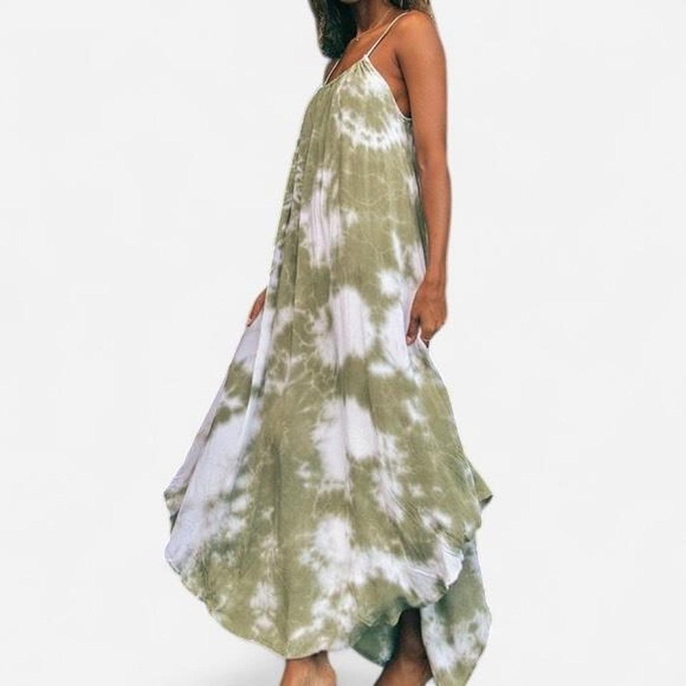 Olive Tie-Dye Maxi Dress